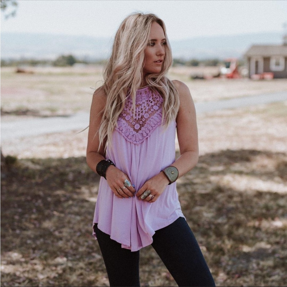 NWOT - Crochet Lace Tunic Tank